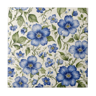 Blaue Blume nahtlos Fliese