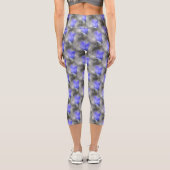 Blaue Blume Naturmuster Capri Leggings (Rückseite)