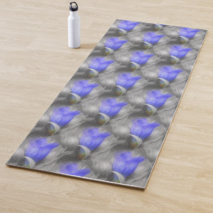 Blaue Blume Naturmuster Yogamatte