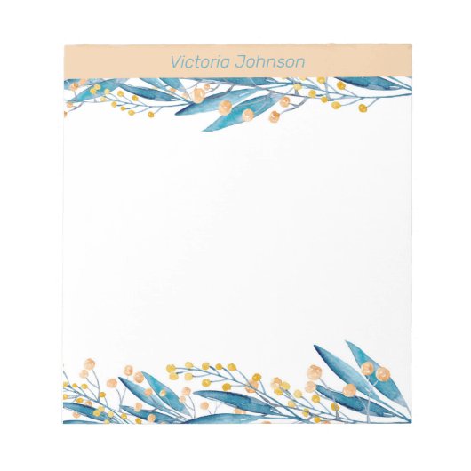 Blaue Blume Notizblock (Vorderseite)