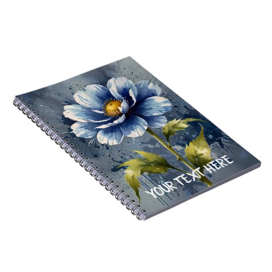 Blaue Blume Notizblock (Rechte Seite)