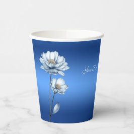 Blaue Blume Papiertasse Pappbecher