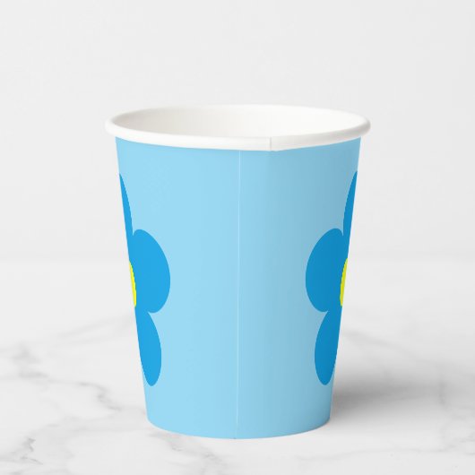 Blaue Blume Pappbecher (Rechts)