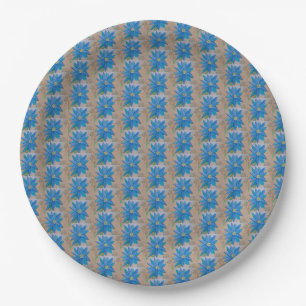 Blaue Blume Pappteller