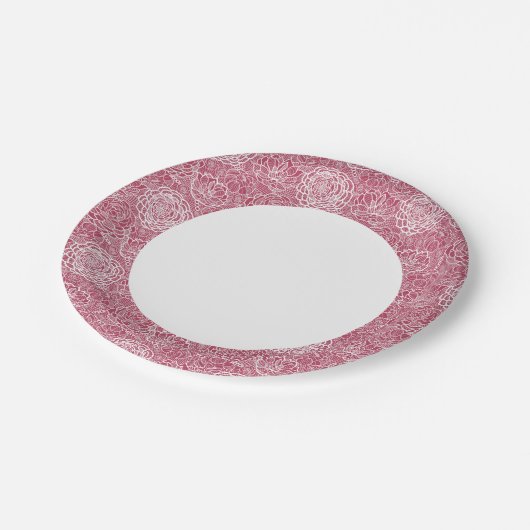 Blaue Blume Pappteller (Schrägansicht)