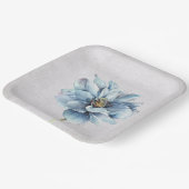 Blaue Blume Pappteller (Gewinkelt)