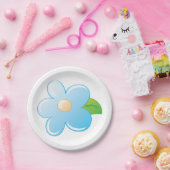 Blaue Blume Pappteller (Party)