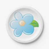 Blaue Blume Pappteller (Vorderseite)