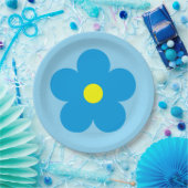 Blaue Blume Pappteller (Party)