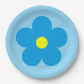 Blaue Blume Pappteller (Vorderseite)