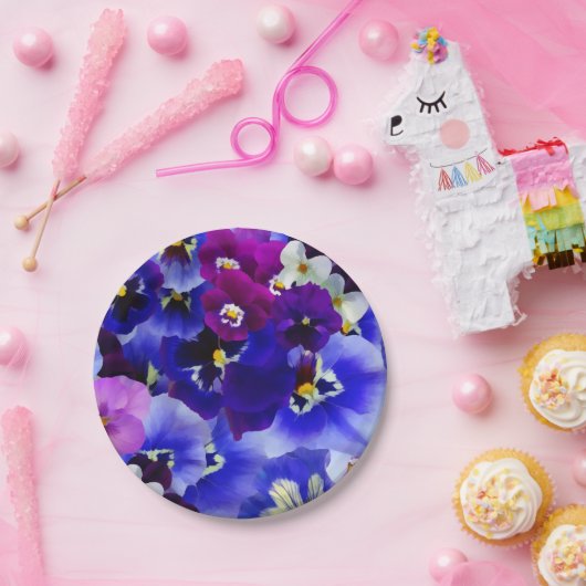 Blaue Blume Pappteller (Party)