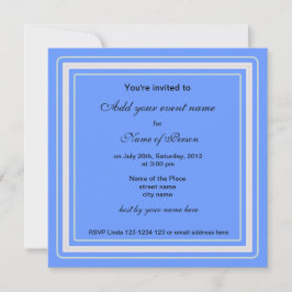 blaue Blume Party Einladung