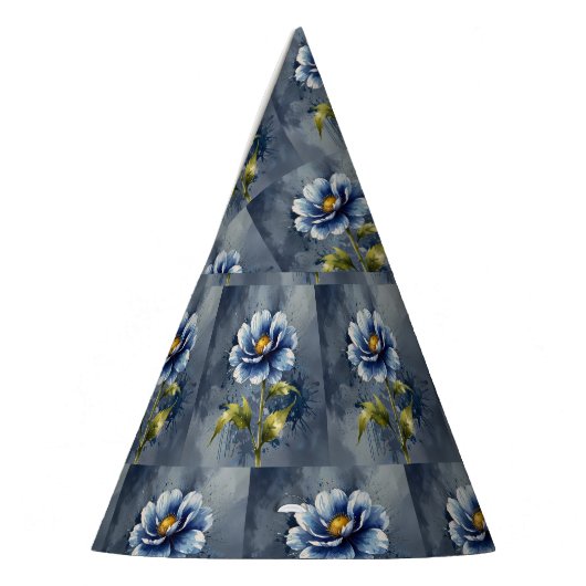 Blaue Blume Partyhütchen (Links)