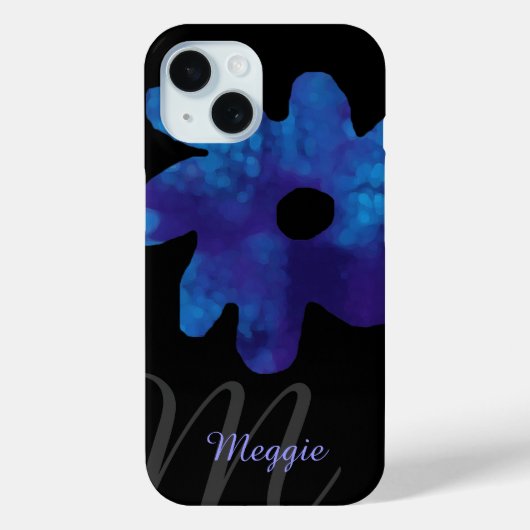 blaue Blume personalisiert Case-Mate iPhone Hülle (Rückseite)