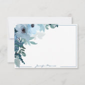 Blaue Blume personalisiert Mitteilungskarte (Vorderseite)