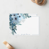 Blaue Blume personalisiert Mitteilungskarte (Vorderseite/Rückseite Beispiel)