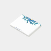 Blaue Blume personalisiert Post-it Klebezettel (angewinkelt)