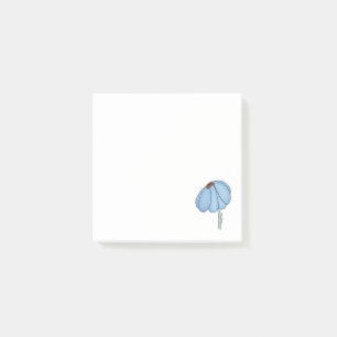 Blaue Blume Post-it Klebezettel