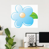 Blaue Blume Poster (Heimbüro)
