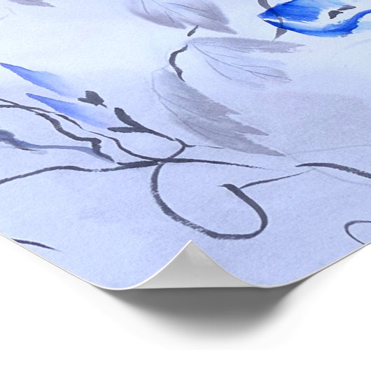 Blaue Blume Poster (Ecke)