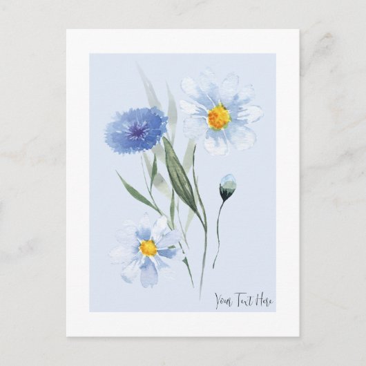 Blaue Blume Postkarte (Vorderseite)