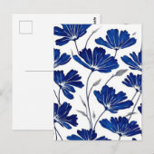 Blaue Blume Postkarte (Vorne/Hinten)