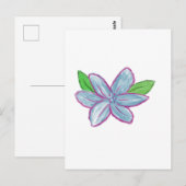 Blaue Blume Postkarte (Vorne/Hinten)