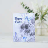 Blaue Blume Postkarte (Stehend Vorderseite)