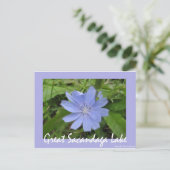 Blaue Blume Postkarte (Stehend Vorderseite)