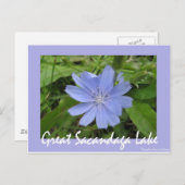 Blaue Blume Postkarte (Vorne/Hinten)