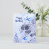 Blaue Blume Postkarte (Stehend Vorderseite)