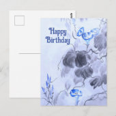 Blaue Blume Postkarte (Vorne/Hinten)