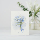 Blaue Blume Postkarte (Stehend Vorderseite)