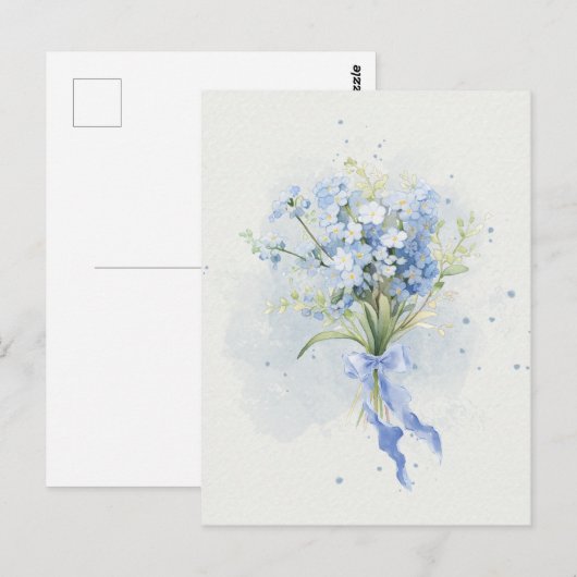 Blaue Blume Postkarte (Vorne/Hinten)
