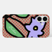 blaue Blume, Punkte und Name Case-Mate iPhone Hülle (Rückseite (Horizontal))