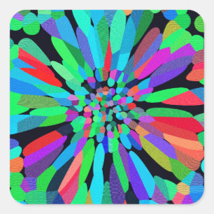 Blaue Blume Quadratischer Aufkleber