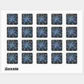 Blaue Blume Quadratischer Aufkleber (Blatt)