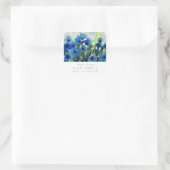 Blaue Blume Quadratischer Aufkleber (Tasche)