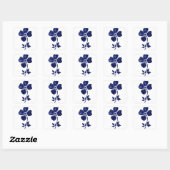Blaue Blume Quadratischer Aufkleber (Blatt)