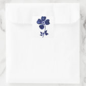 Blaue Blume Quadratischer Aufkleber (Tasche)