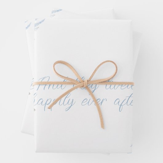 Blaue Blume rahmen Personalisiert Geschenkpapier Set (Beispiel)