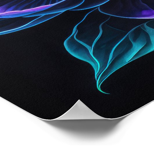 Blaue Blume Rosa Poster (Ecke)