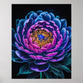 Blaue Blume Rosa Poster (Vorne)