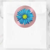 Blaue Blume Runder Aufkleber (Tasche)