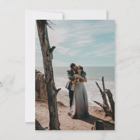 Blaue Blume Save The Date (Rückseite)