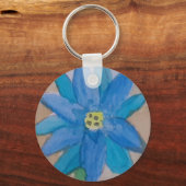 Blaue Blume Schlüsselanhänger (Rückseite)