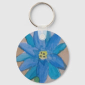 Blaue Blume Schlüsselanhänger (Rückseite)