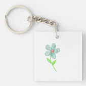 Blaue Blume Schlüsselanhänger (Vorderseite)