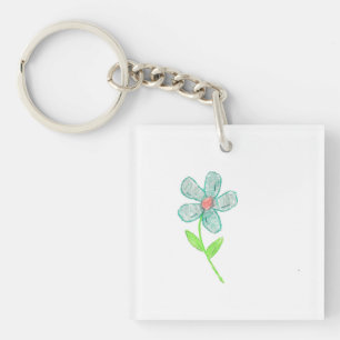 Blaue Blume Schlüsselanhänger