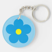 Blaue Blume Schlüsselanhänger (Rückseite)